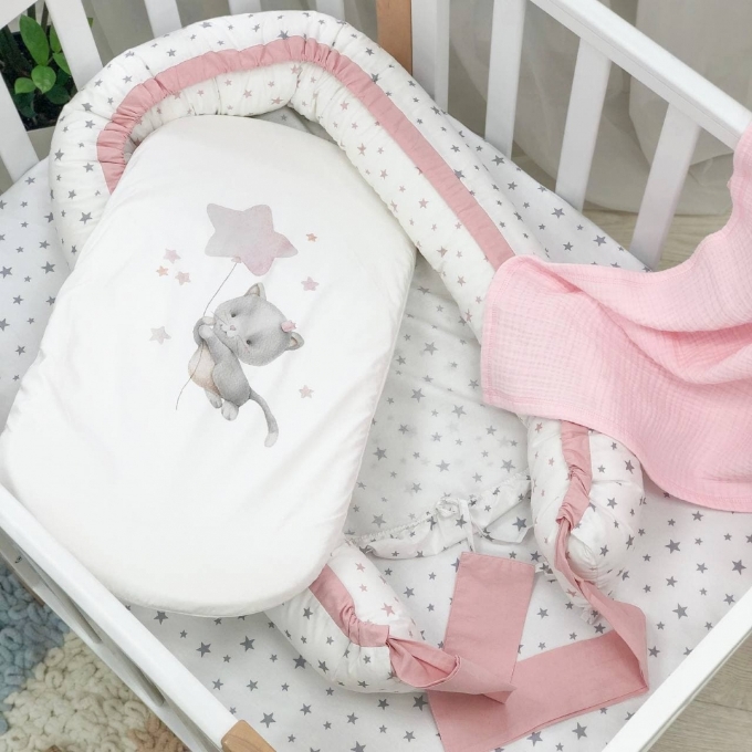 Protectie somn – Baby Nest Pink Cat